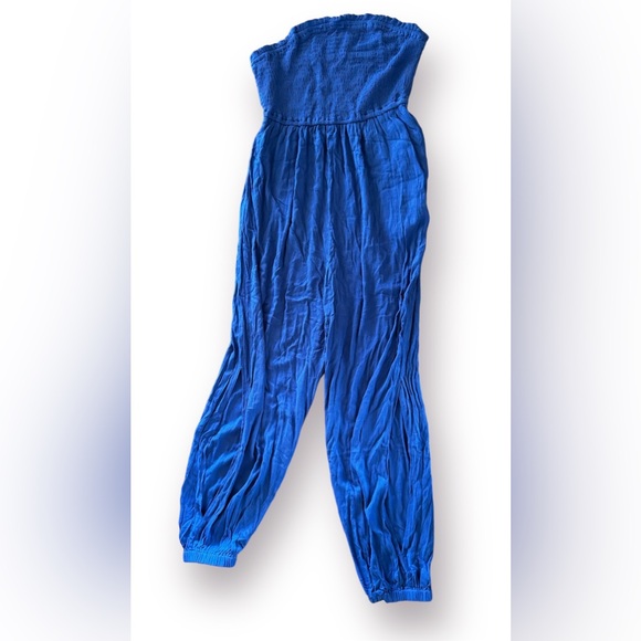 CUPSHE Blue Smocked Bodice Tube Top & Tapered Leg Jumpsuit - Picture 8 of 11